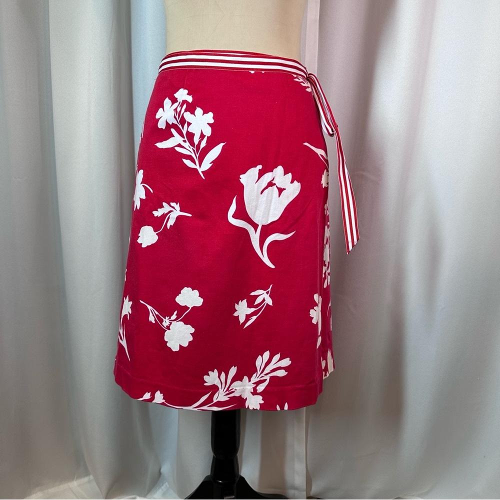 Vtg Y2K 2000s Wrap Skirt Sz M Midi Cottagecore  Floral Tropical Resort Wear EUC